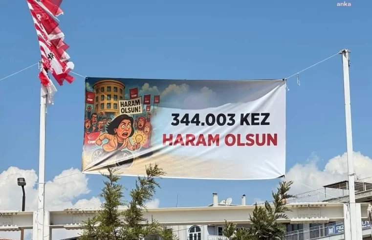 Çerçioğlu’na tepki pankartları Aydın’da miting alanını kapladı