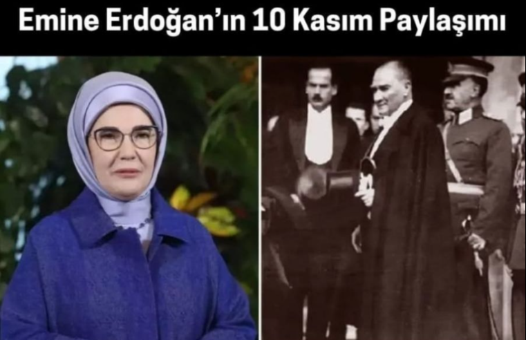Emine Erdoğan’ın Atatürk mesajındaki kelime gündem oldu