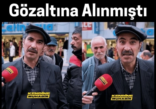 Sokak röportajı yapan muhabir ve şiir okuyan kişi gözaltında