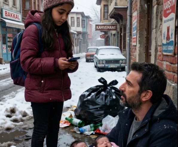 Yeni doğmuş ikizlerini kucağında tutan yaralı bir adama rastladı