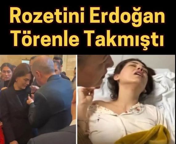 rozetı takılan genç kadın