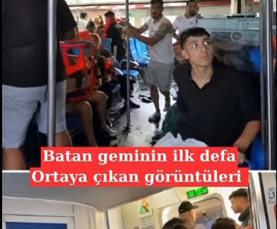 Girne açıklarında batan gemideki Görüntüleri