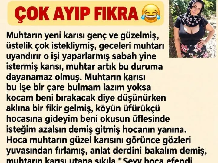 Muhtarın genç ve güzel karısı varmış